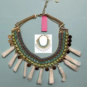 Lilly Pulitzer Surf Gypsea Necklace Tassel Beaded Multi Loungewear Casual Boho